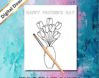 Kit de peinture fleurs Happy Mothers Day