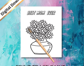 Kit de peinture fleurs Best Mom Ever