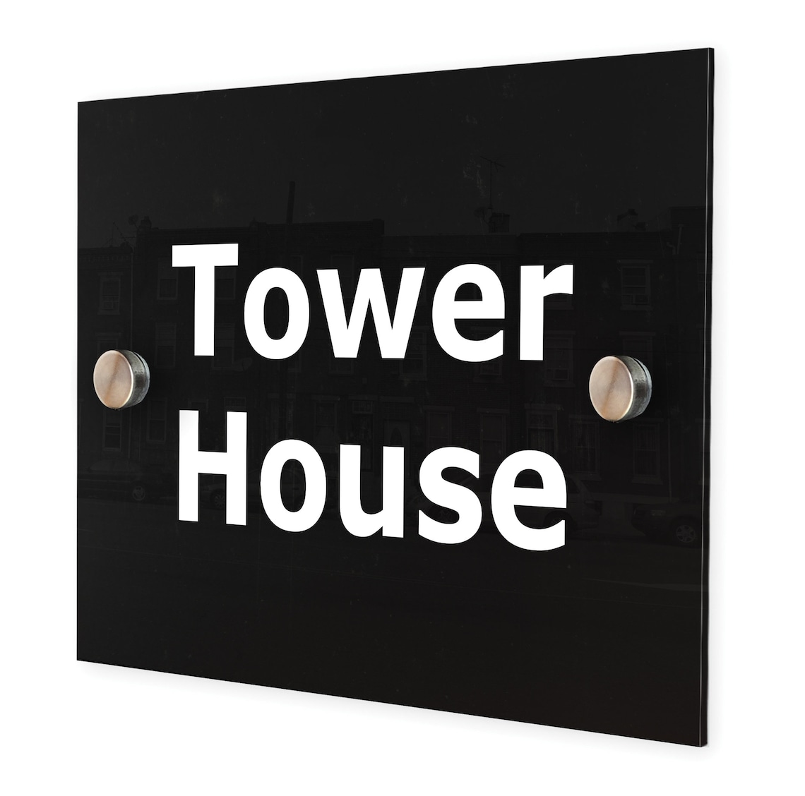 Contemporary Style Simple Text White On Black House Sign Etsy