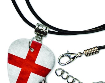 Details about   Guitar Pick Plectrum Pendant leather Necklace England Union Jack Britain rock 