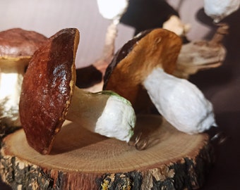 Gefälschte hängende Steinpilze, kleine Steinpilze, Stoff Steinpilze, botanische Dekoration, Geschenk, Pilz handgefertigt