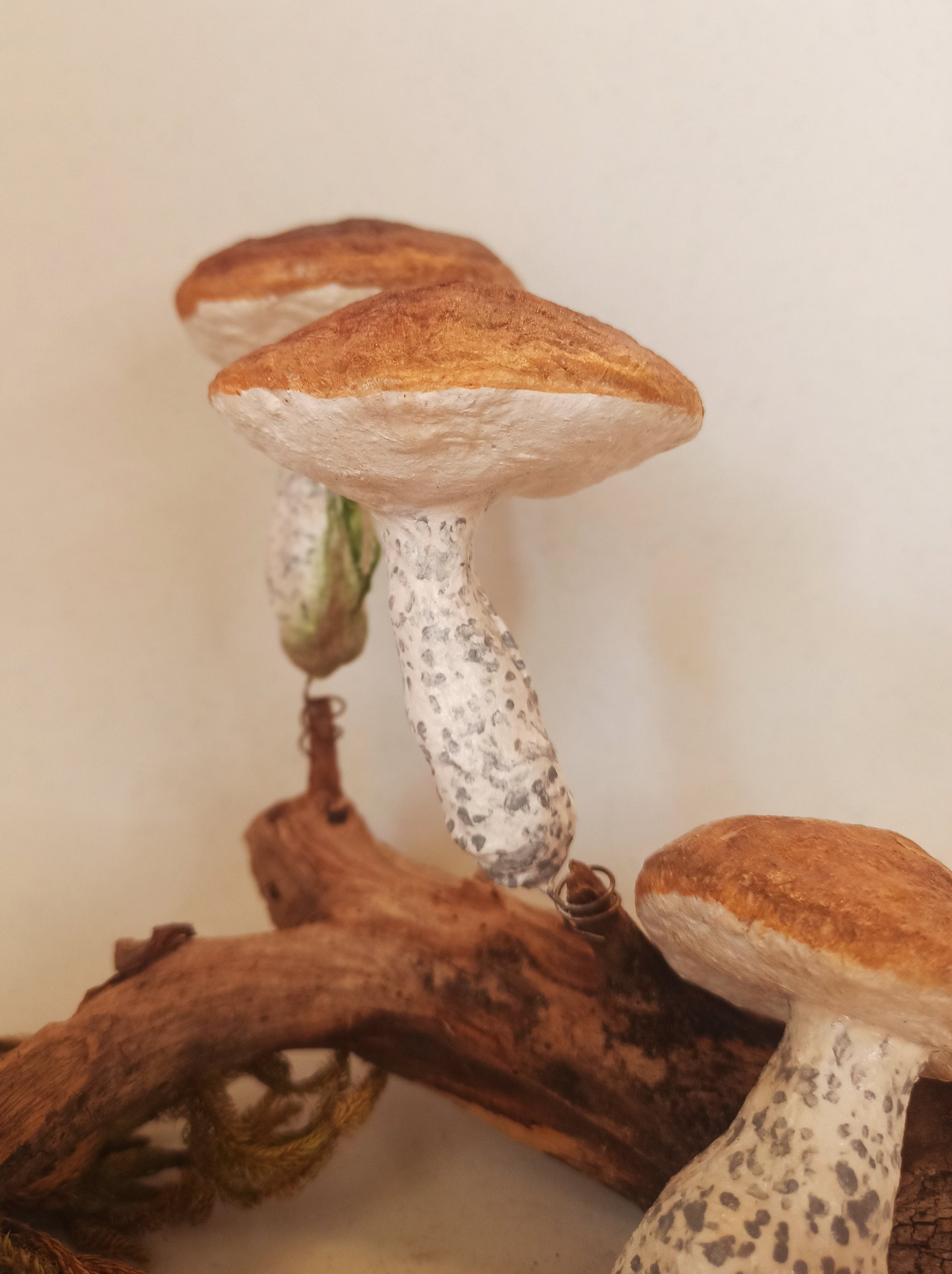 Pilz Ornamente, Pilzdekoration, Weihnachtsbaum, Pilz Textilkunst Skulptur, Vintage-inspirierte Pilzdekoration