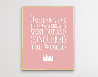 Printable Girl Quote Wall Art, Instant Download