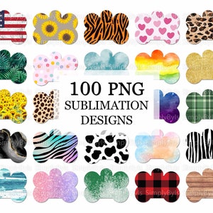 Bone Dog Tag Bundle, Dog Tags Sublimation, Pet Tag png Bundle, Bone Dog Tag Designs, Dog Tag Personalized Digital Download