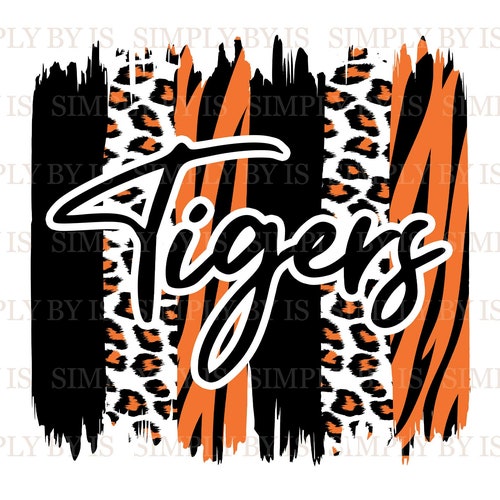 Orange Tigers Brushstrokes PNG File Sublimation Screen - Etsy