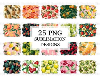 Summer Fruits Sublimation Designs, Strawberries Peaches Lemons Limes Pineapple png, Fruit Background png, Fruits Sublimation Backgrounds