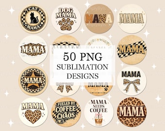 Sottobicchiere per auto Mama in formato PNG con stampa a sublimazione, sottobicchiere per auto per la festa della mamma in formato PNG, design per sottobicchieri da caffè, design per portachiavi rotondi Coquette