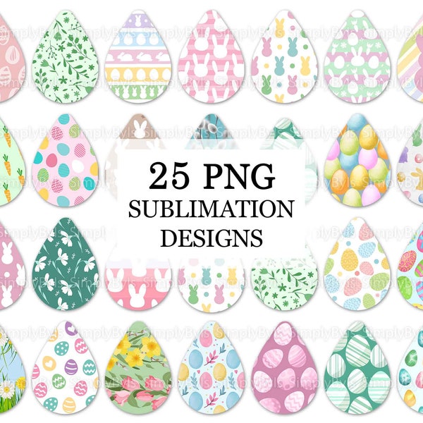 Easter Earrings Sublimation, Easter Earrings Teardrop png, Earrings Designs Bunny, Easter Earrings Bundle, Spring Tear Drop Earrings