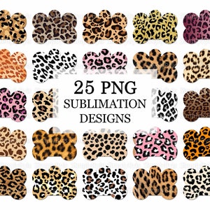 Leopard Bone Dog Tag Sublimation, Cheetah Pet Tag png, Bone Dog Tag Designs Animal Pattern, Dalmatian Dog Tag Bundle, Leopard Patterns png