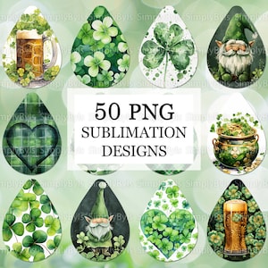 May include: Set of 10 digital clipart images featuring a green shamrock, a leprechaun, a pot of gold, and a glass of beer. The images are in a teardrop shape and are perfect for crafting projects.