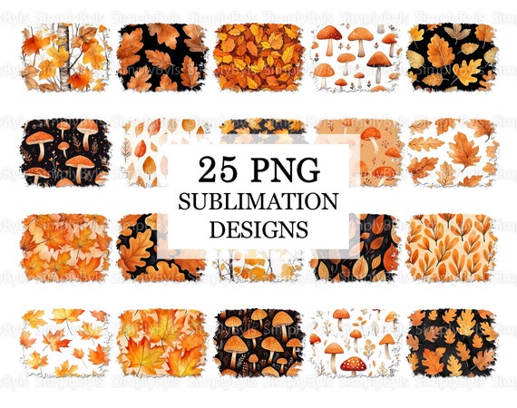 Autumn Sublimation Design Bundle, Fall Background png, Cozy Sublimation Backgrounds, Leaves Designs Downloads, Fall Brush Sublimation png