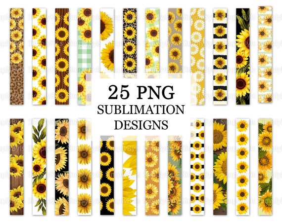 Sunflower Key Fob Wristlet Bundle, Key Fob png Sublimation Design, Sunflowers Key Fob Graphics, Keychain Wristlet Sublimation Design