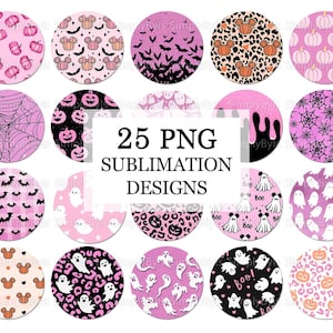Halloween Car Coaster png, Spooky Car Coasters, Car Coaster Sublimation Designs, Pink Halloween Coaster png, Car Coaster png Bundle