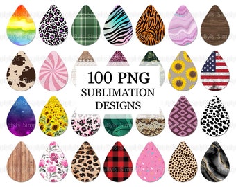 Earrings Sublimation Designs, Earrings Teardrop png, Earrings Graphics Digital Download, Earring Template Bundle png