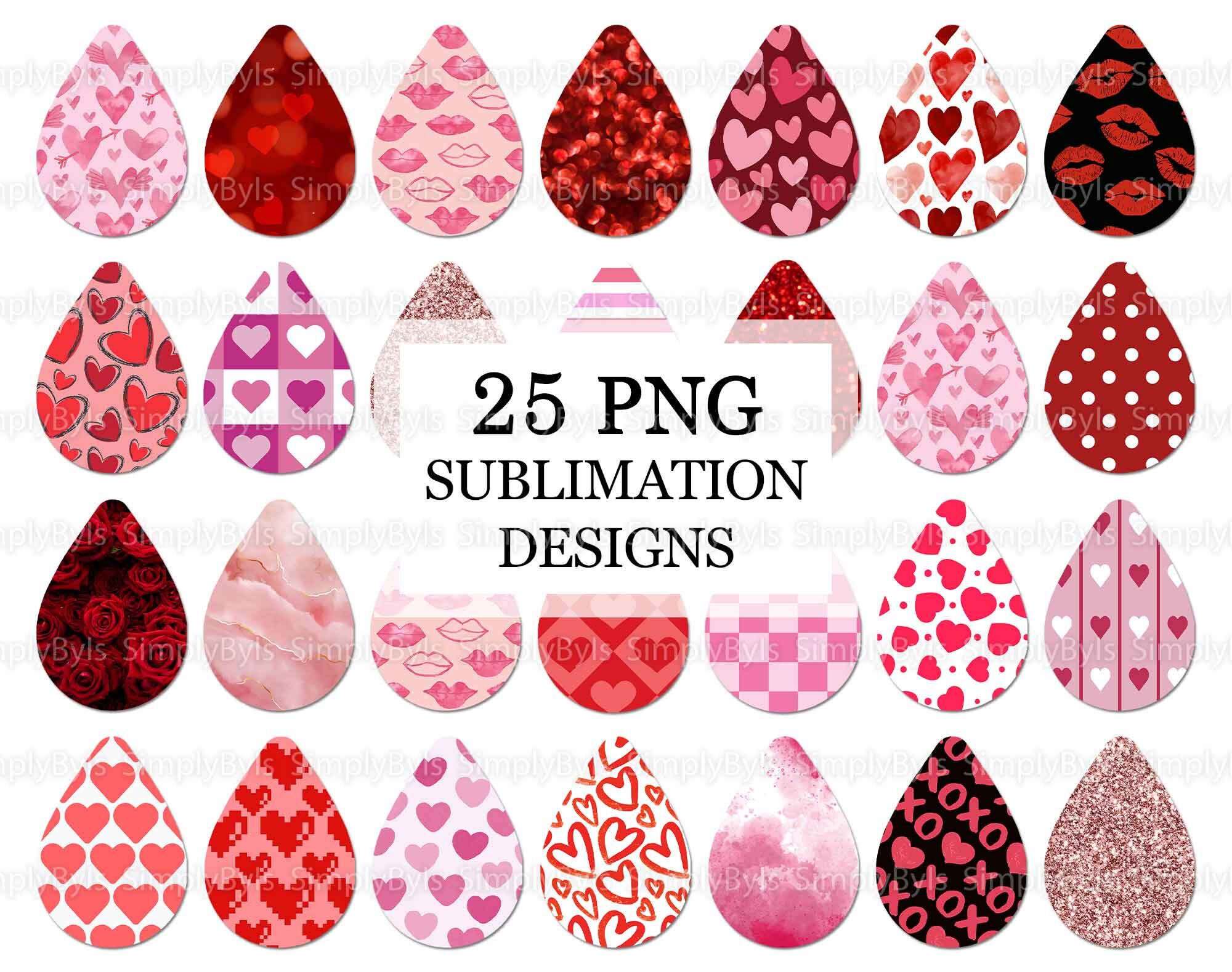 Teardrop Valentines Earrings Sublimation Bundle I Earrings - So