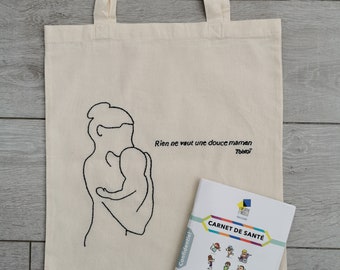 Tote bag/Embroidery/Embroidered bag/Embroidery/Canvas bag/Fabric bag/Mom bag/Sweet mom/Baby bag/mom bag/Baby bag