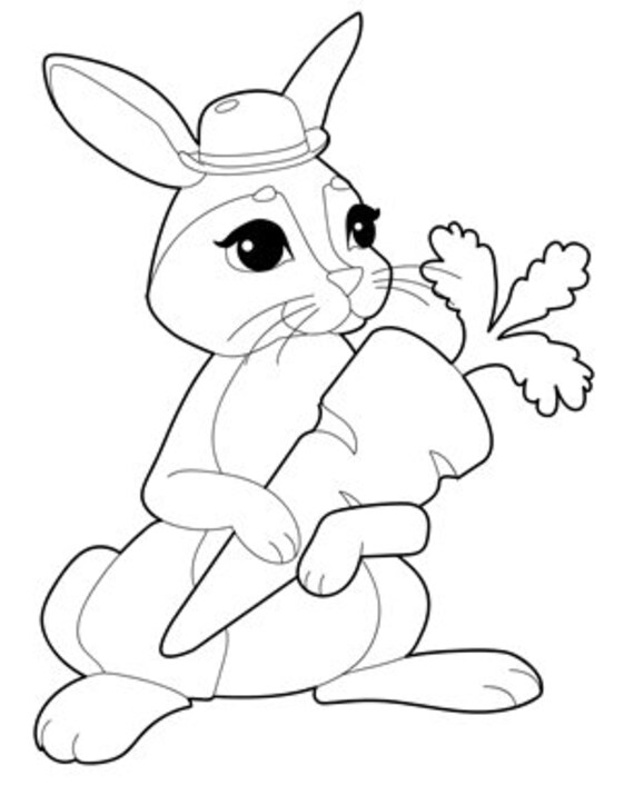 Rabbit Colouring Pages // Digital Download // 25 Pages | Etsy