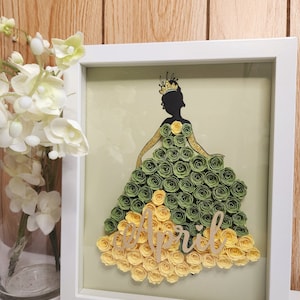Princess Tiana Shadow Box Princess and the Frog Shadow Box Tiana Birthday Décor Disney Gift Disney Art Tiana Wedding Princess Gift Idea