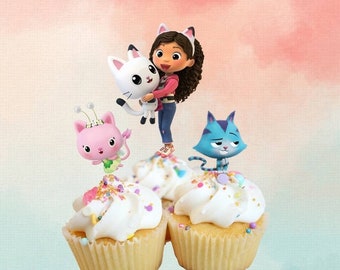 Gabby's Cupcake Gabby's Cake Toppers 12 count Disney Cupcake Toppers Gabby's Décor Gabby's Party Theme