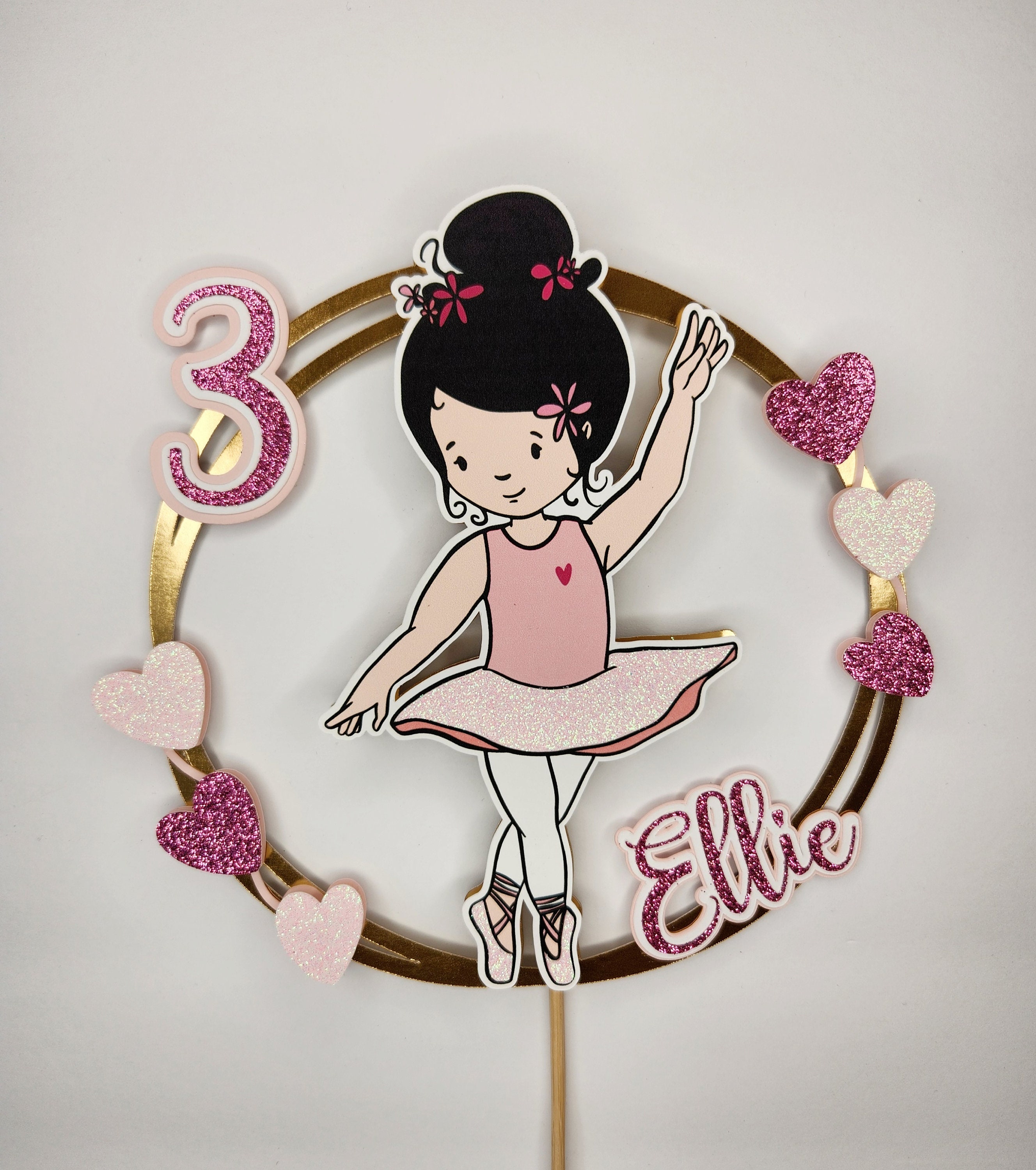 Ballerina Cake Topper Pink Ballet Cake Topper for Dancer Etsy