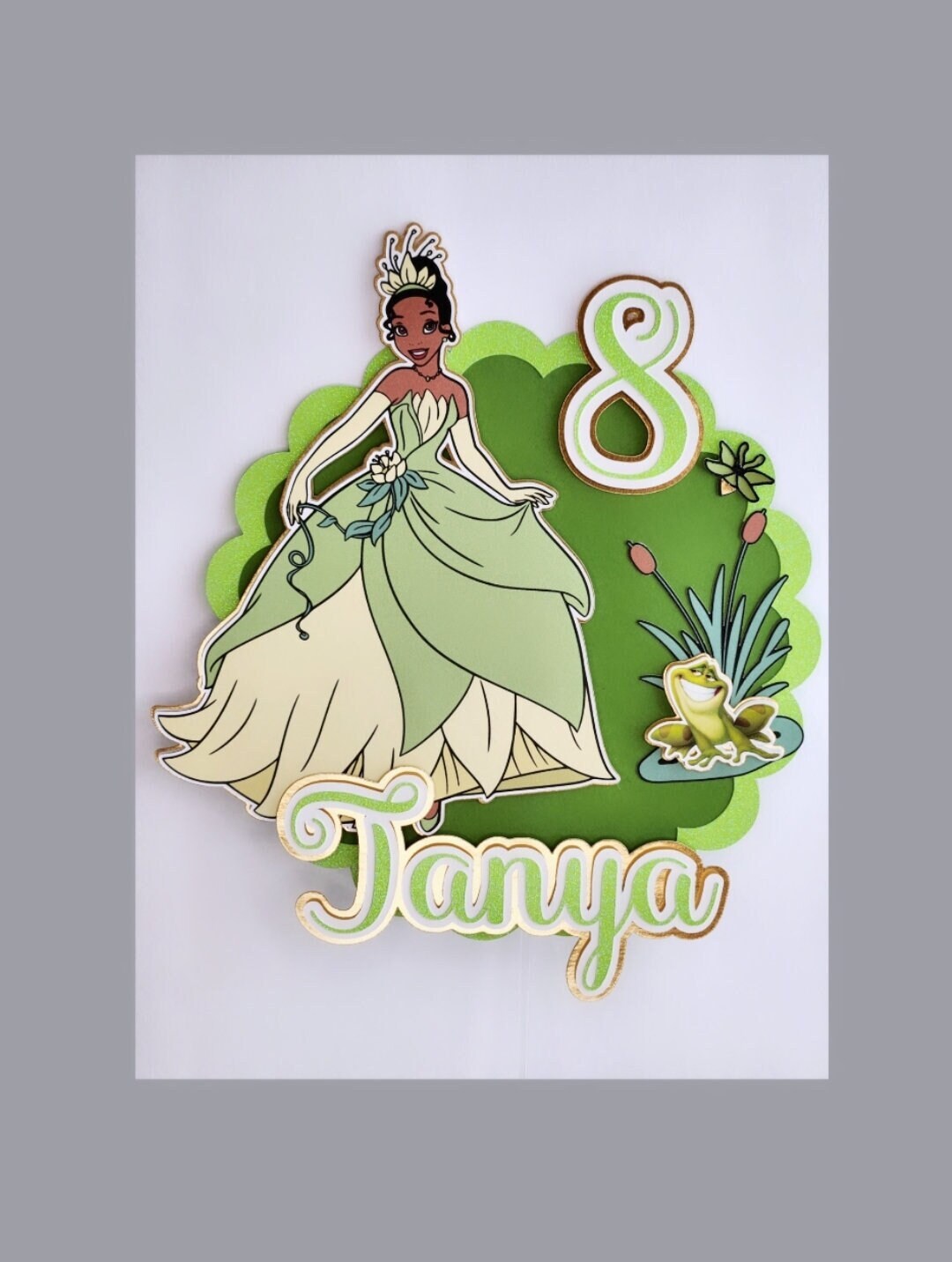 Tiana Inspired Cake Topper Princess and the Frog Personalized Cake ...