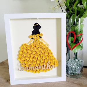 Belle Ball Gown Shadow Box Beauty and The Beast Gift Shadow Box Belle Birthday Gift Belle Nursery Décor Disney Gift Belle Birthday