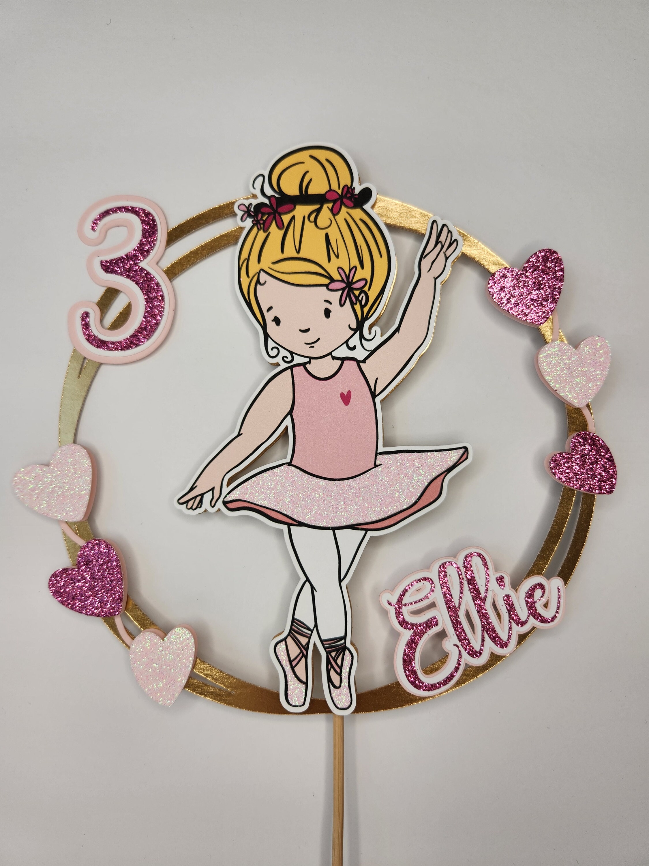 Ballerina Cake Topper Pink Ballet Cake Topper for Dancer Etsy