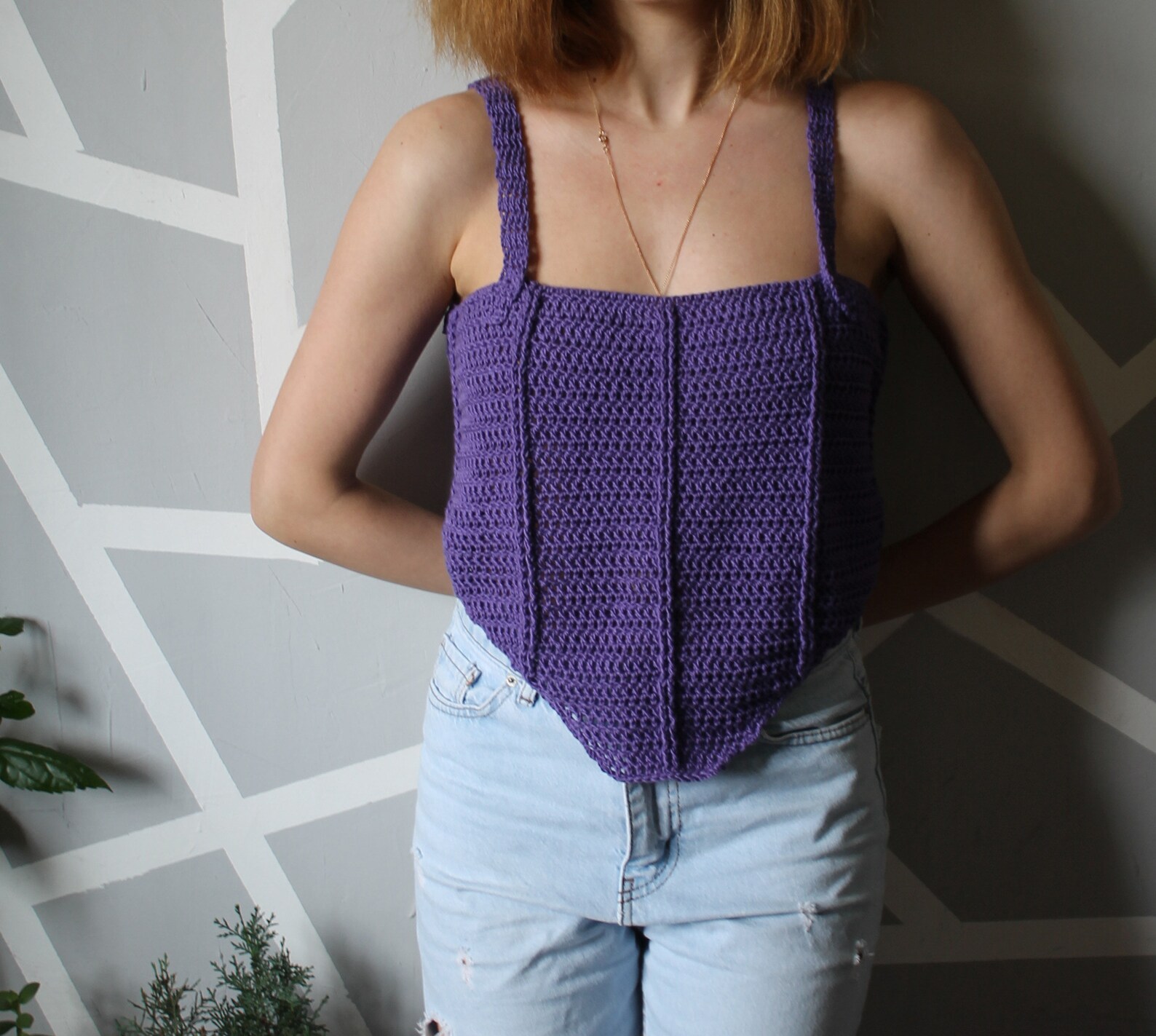 Crochet purple top. very soft and comfortable. handmade and Etsy