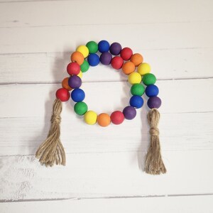Rainbow summer love pride beaded garland | photo prop | tiered tray decor | love | gift