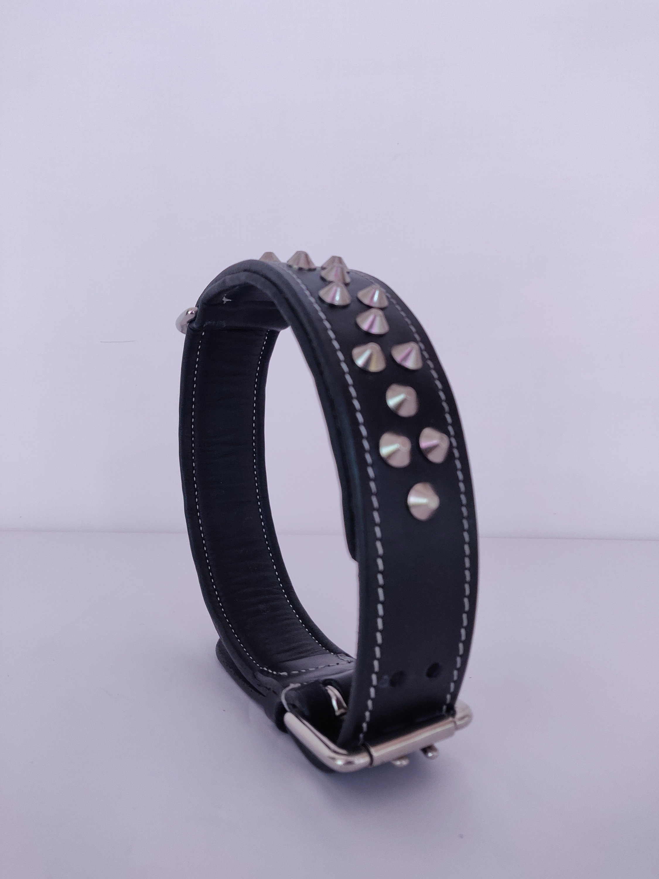 Spiked Studded Padded Leather Pet Collars for Cats Puppy Small Etsy