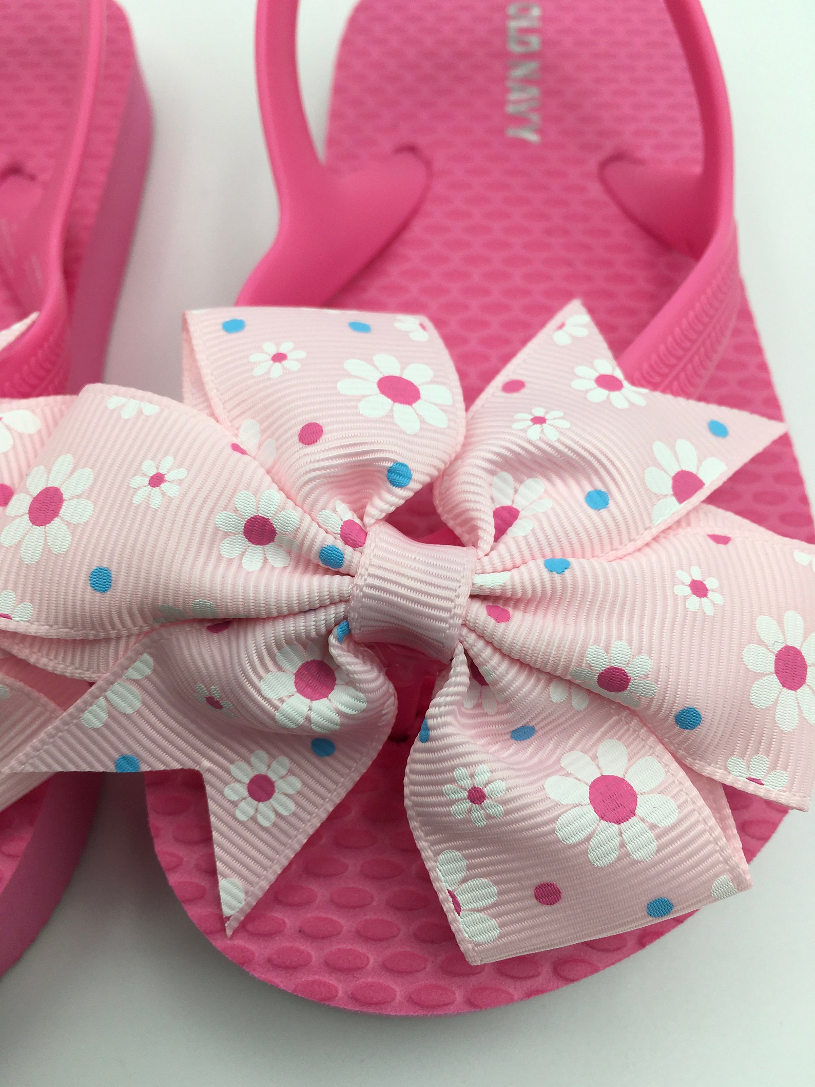 FlipFlops Sandals Girls Ribbons & Bows Pink Etsy