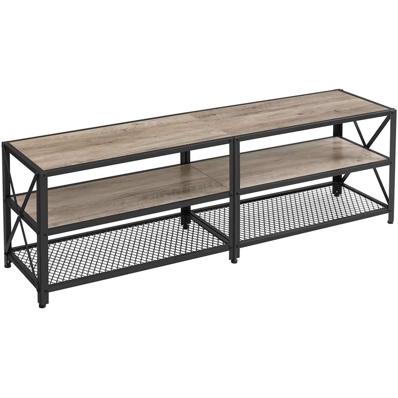 2021 Industrial Style TV Stand TV Console Table 3Tier Steel Etsy