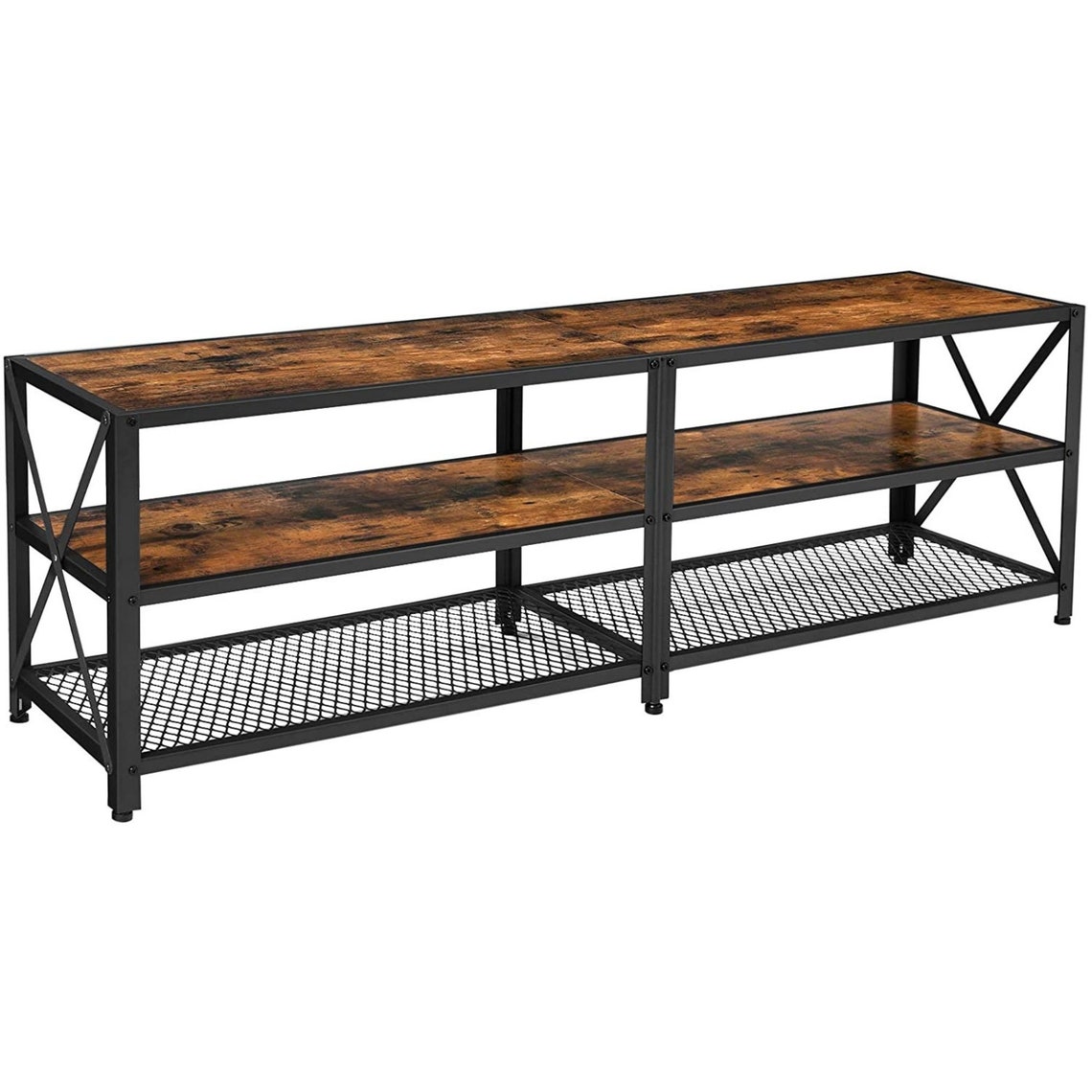 2021 Industrial Style TV Stand TV Console Table 3Tier Steel Etsy