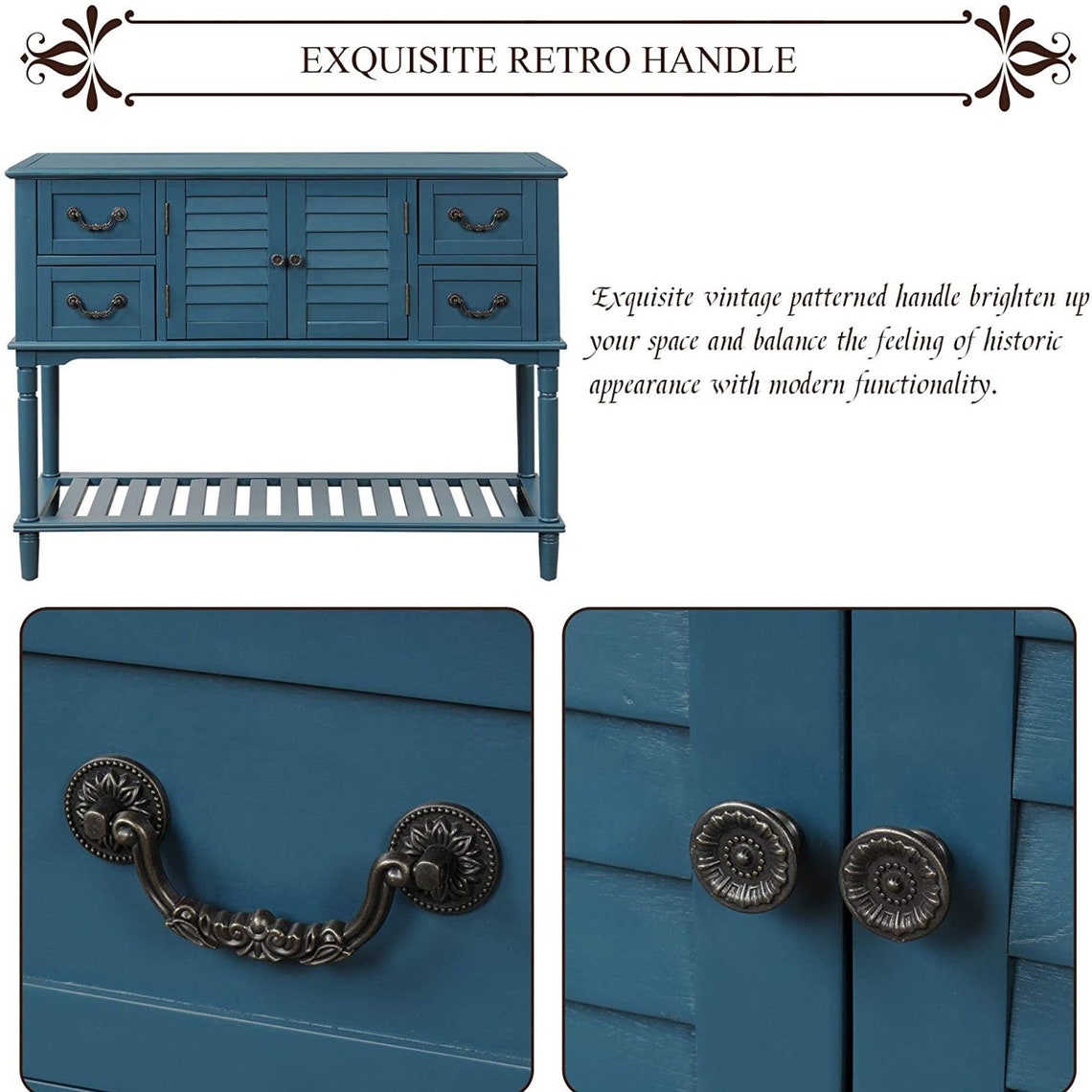 Navy Console Table for Entryway Sideboards Buffets Sofa Table Etsy