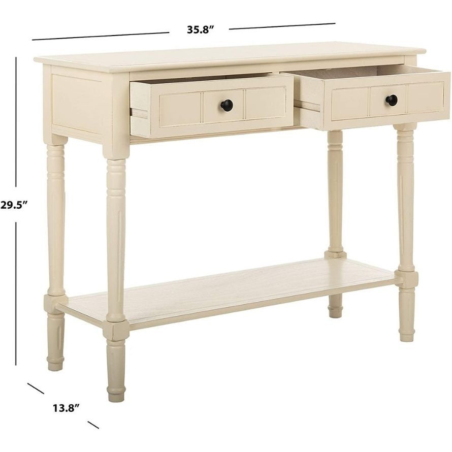 2021 Concord Distressed Cream 2Drawer Console Table 35.8 Etsy