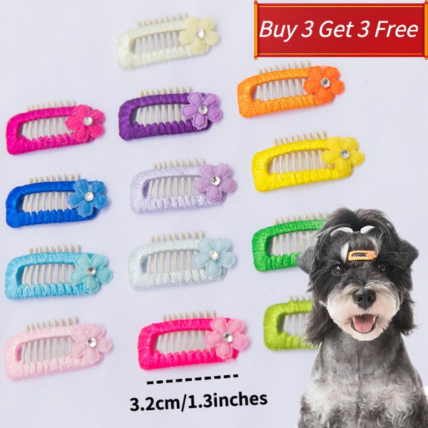 ON SALE* 3.2cm Dog Hair Clips Pet Hair Barrettes Dog Cat Hair Accessories Clip Pet Grooming Products Small Snap Hair Clips Cute Pet Hairpin
