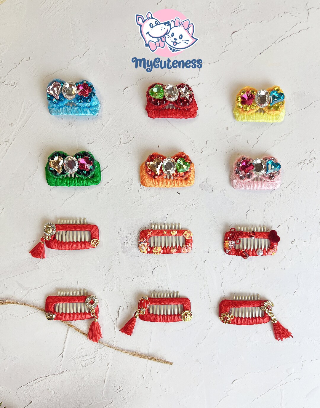 2024 New Year Dog Hair Bows Accessories Puppy Barrettes for Small Dogs