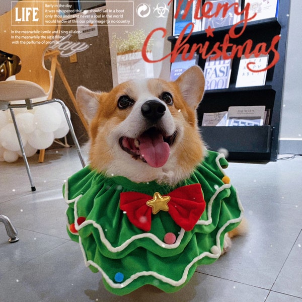Christmas Tree Pet Outfit Costume | Pet Cat Christmas Dress Winter Apparel | Dog Christmas Tree Costume | Dog Cat Clothes Coat Clothes
