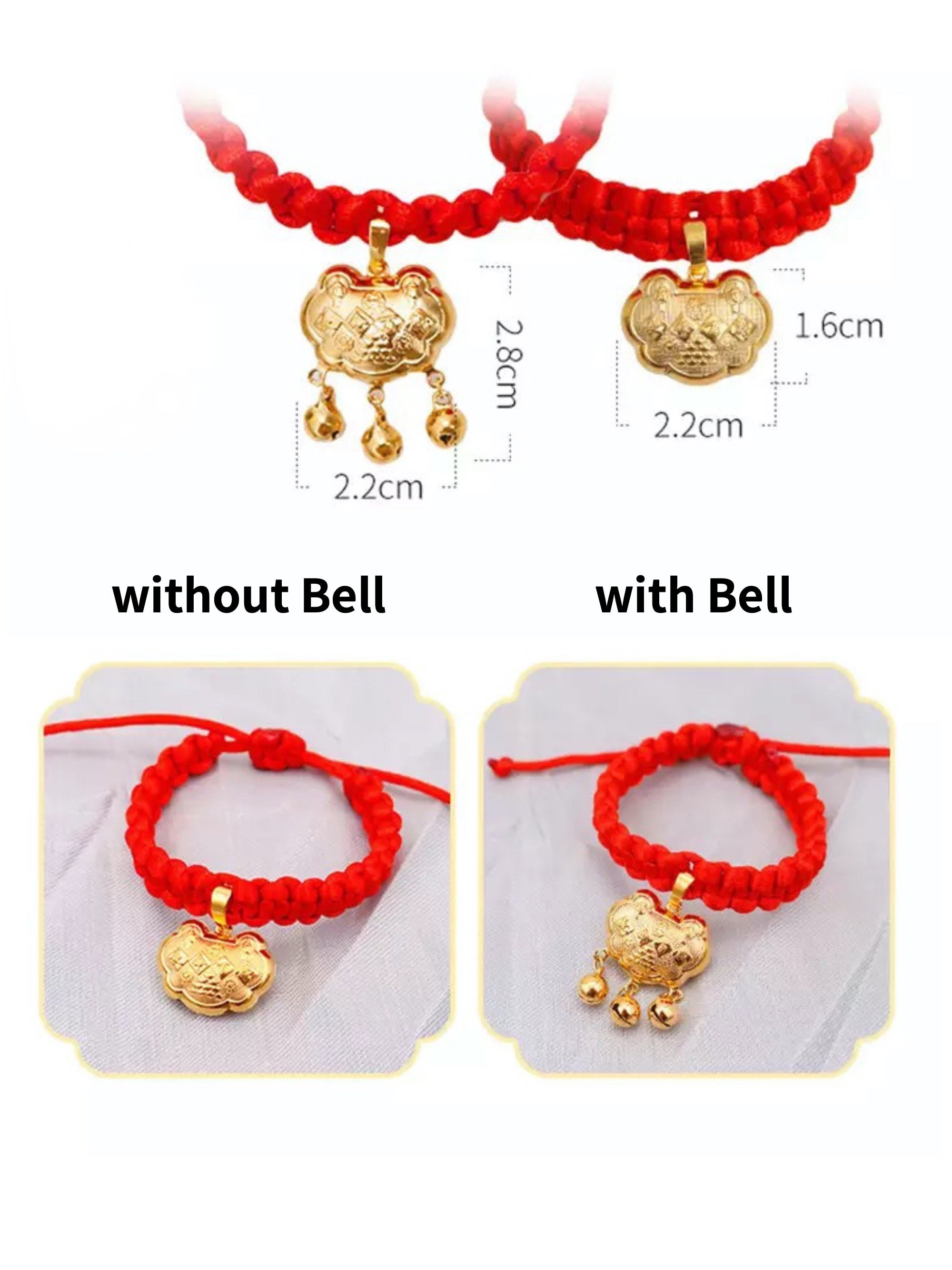 Pet Weave Longevity Golden Lock Necklace Dog Bell New Year 