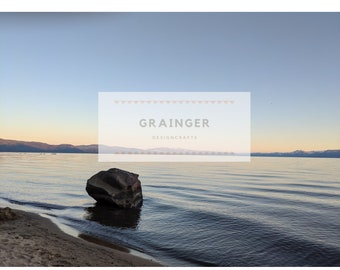 Lake Tahoe - Sunset at King's Beach, California - Digital Download only