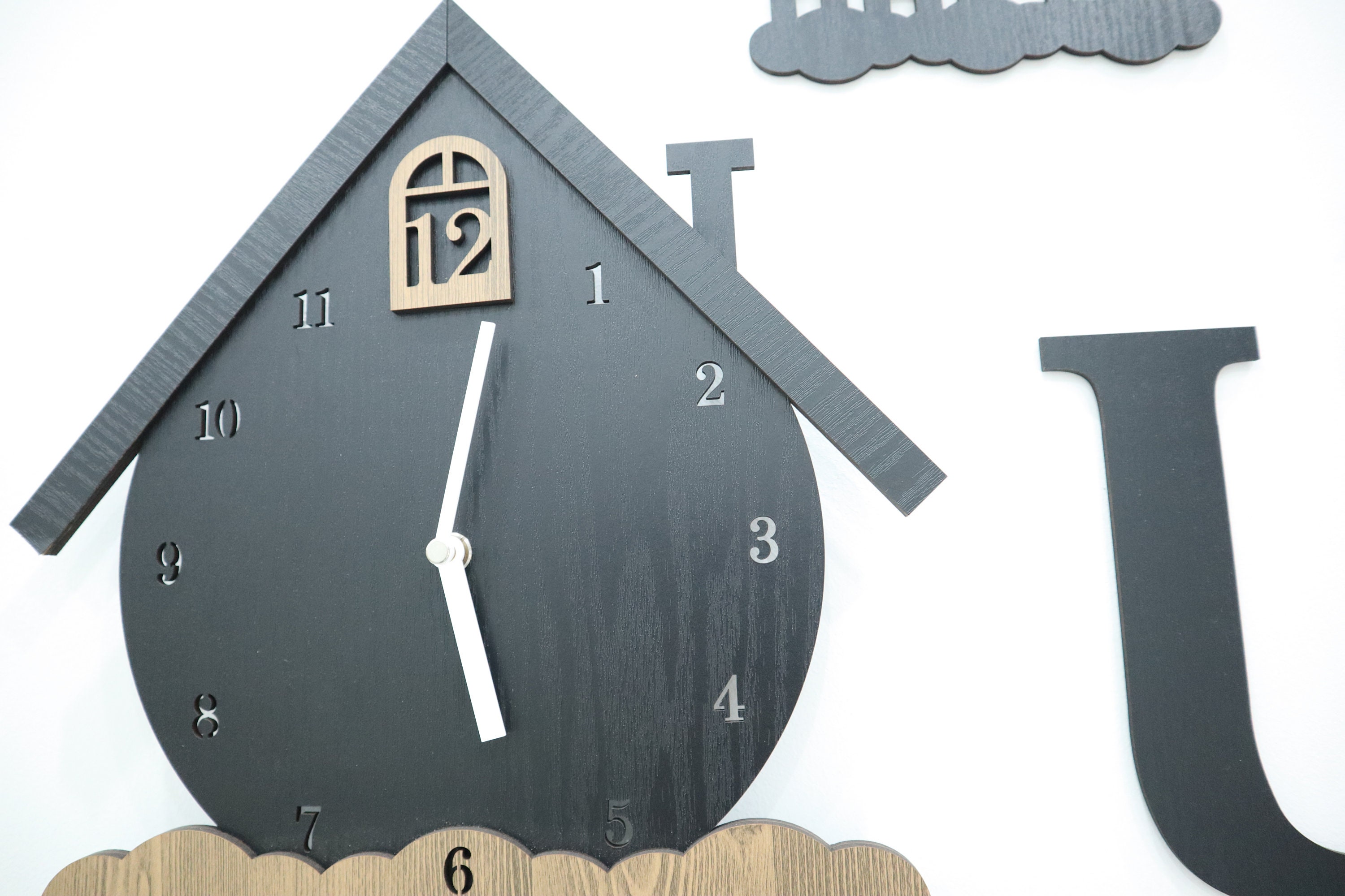 Houseshaped decorative wall clock Etsy