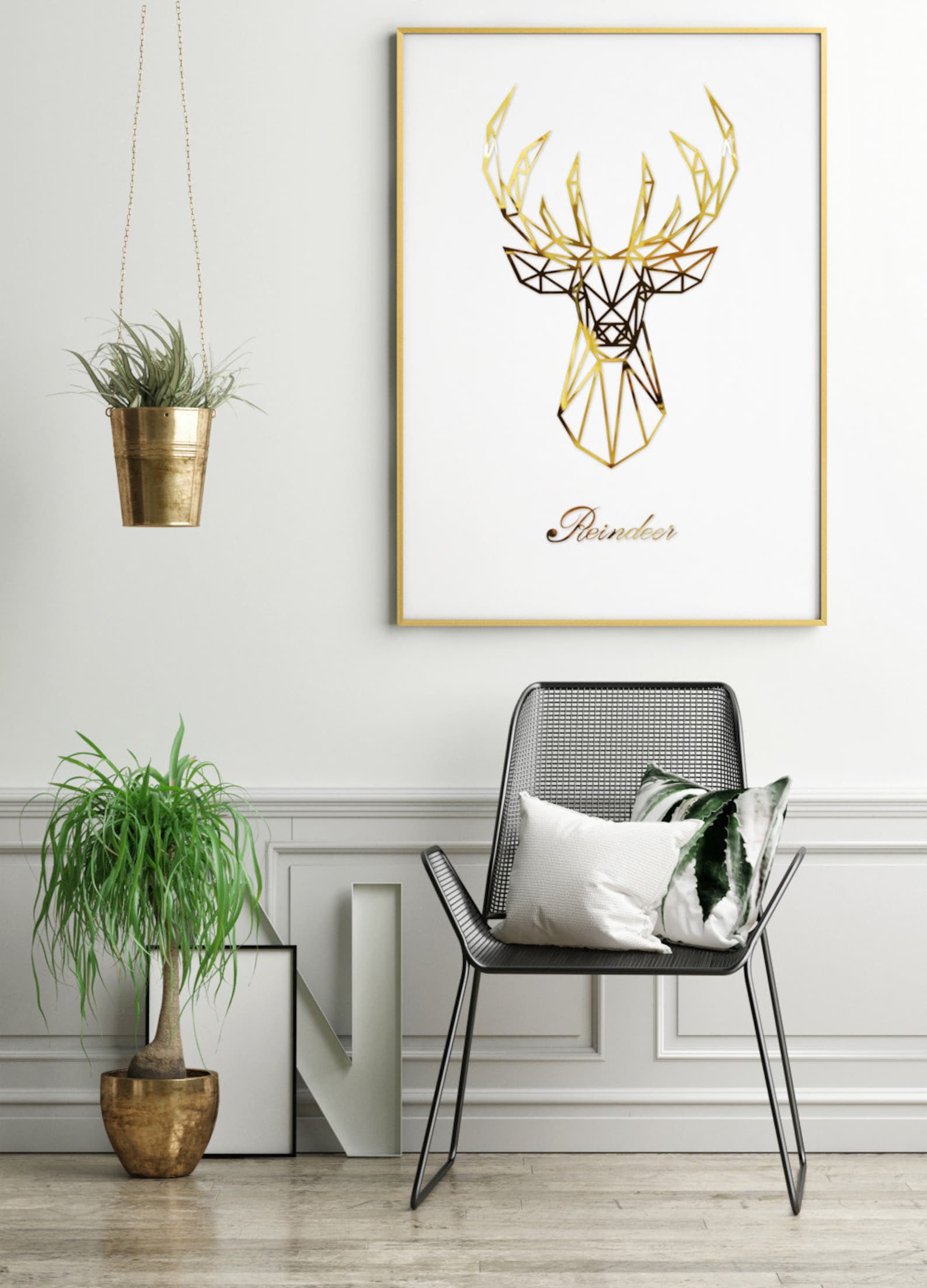 Picture frame for wall decoration Nordic Gold interior Frame Etsy