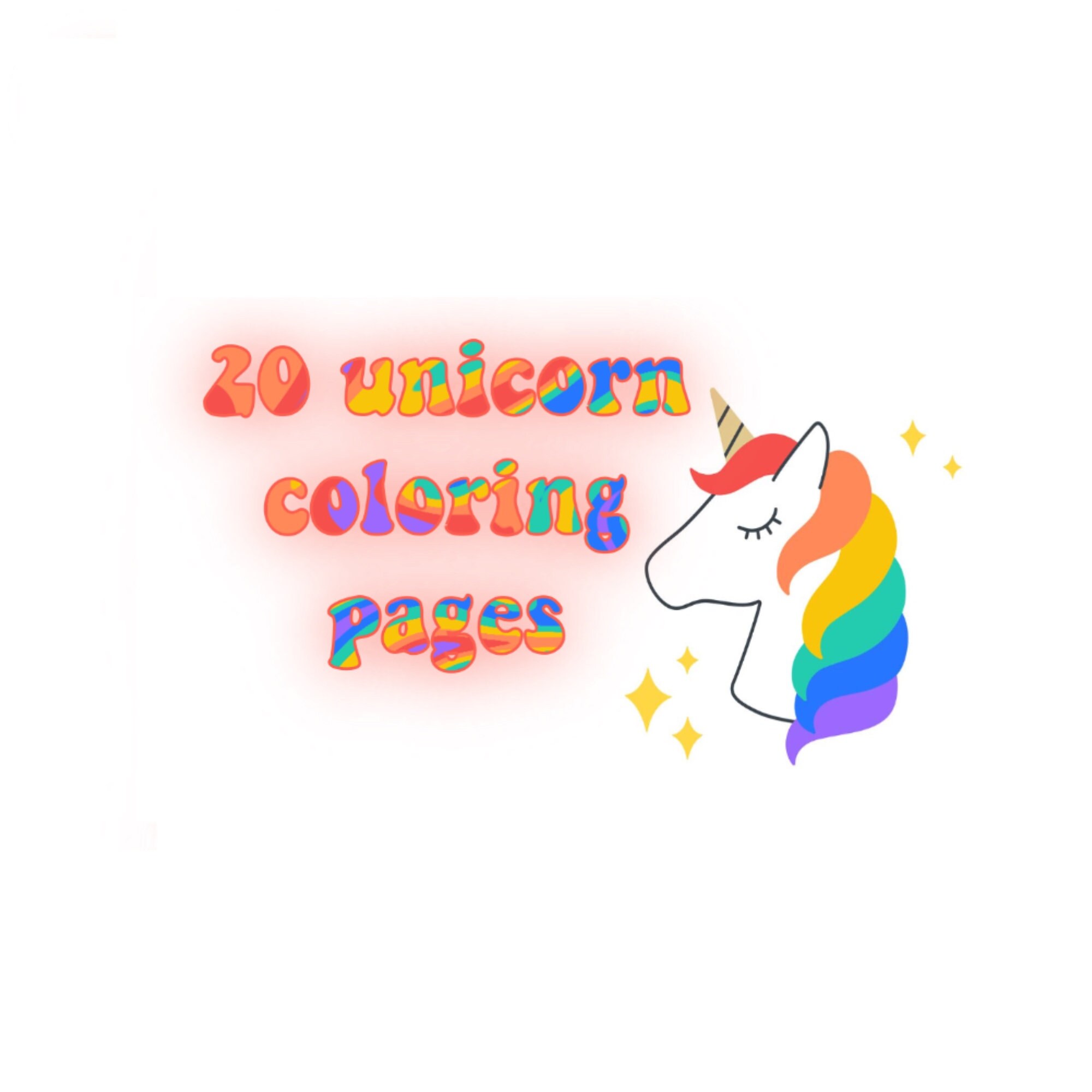 20 unicorn coloring pages etsy