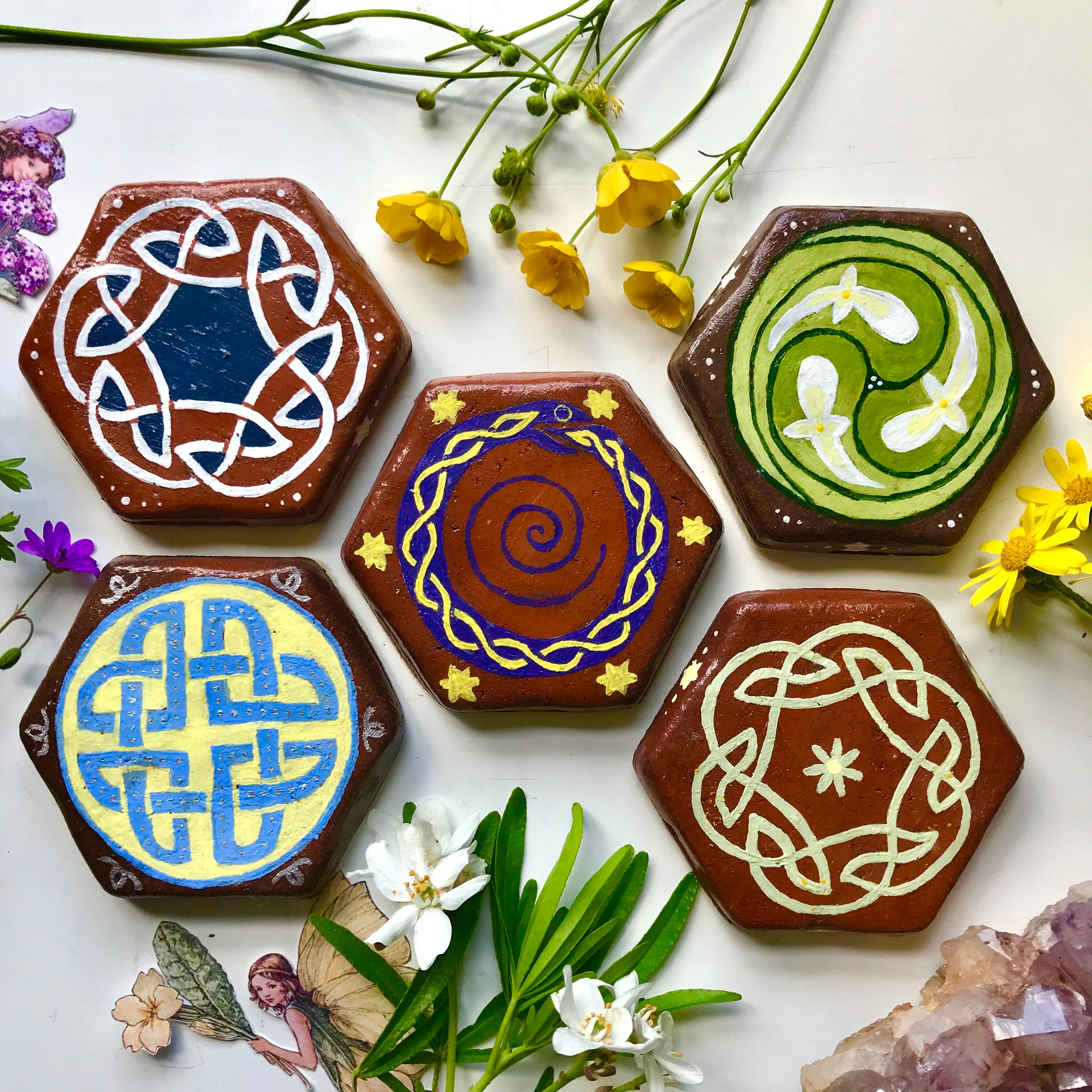 CELTIC Ceramic Tiles celtic spirals knotwork and motifs Etsy