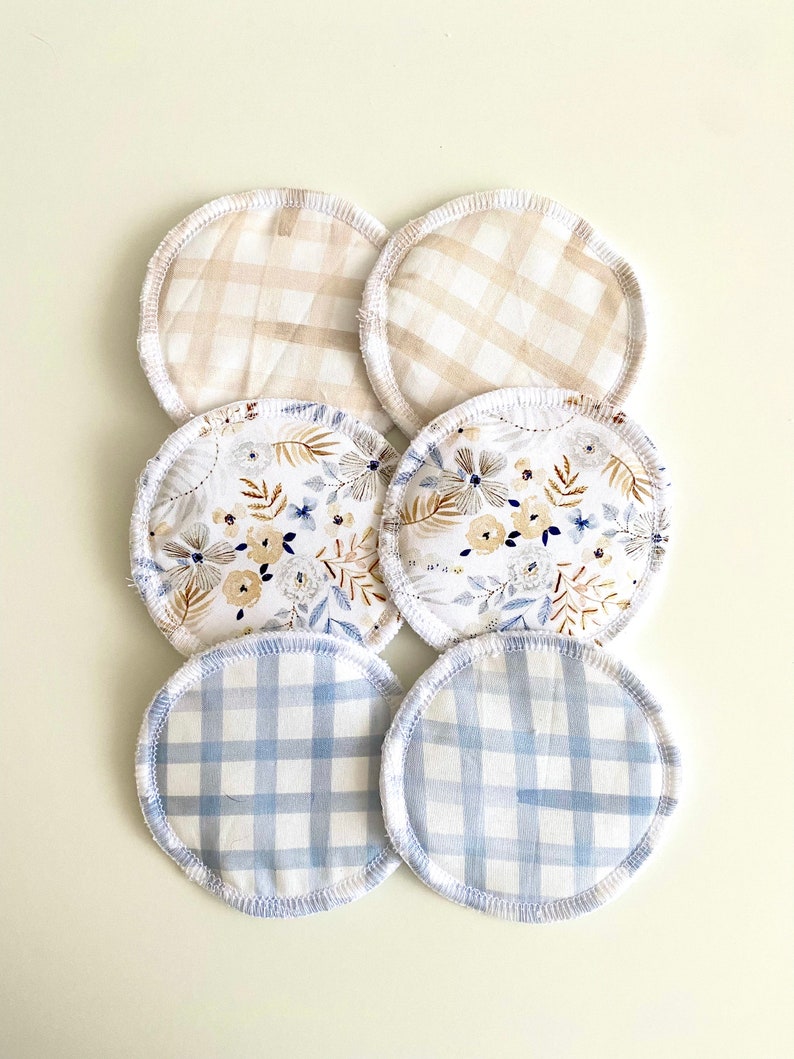 Reusable Nursing Pads Breast Pads 3 Pairs Blue Floral