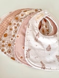 Beige Daisy Bib Set | Individual Bibs | Dribble Bibs | Baby Bibs | Baby Girl | Easter product logo