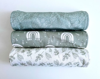 Burp Cloth Set - Greens / Baby Burp Cloths