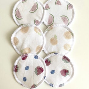 Reusable Nursing Pads Breast Pads 3 Pairs Fruit Salad