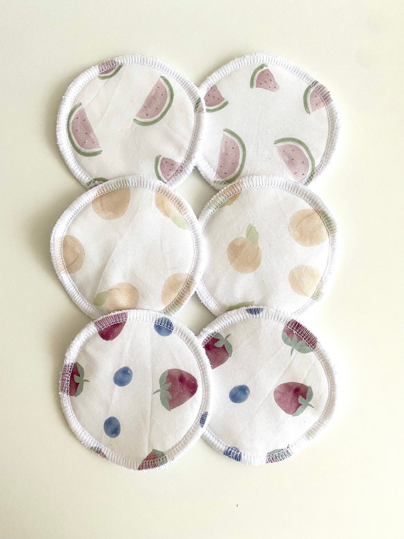 Reusable Nursing Pads Breast Pads 3 Pairs Fruit Salad