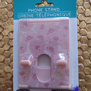 Cellphone Stand. In dusty pink w/floral print. New.